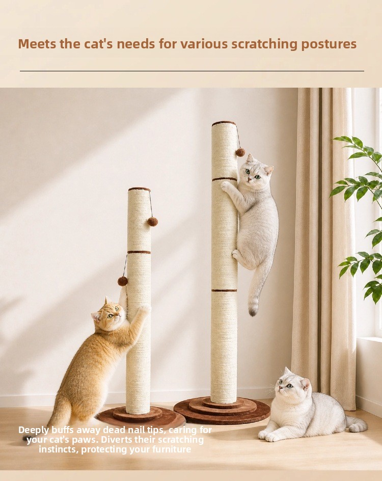 Heightened and thickened cat scratching post