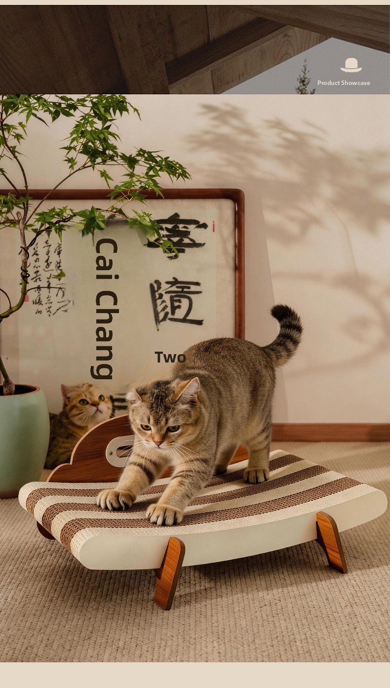 Corrugated paper cat bed hammock