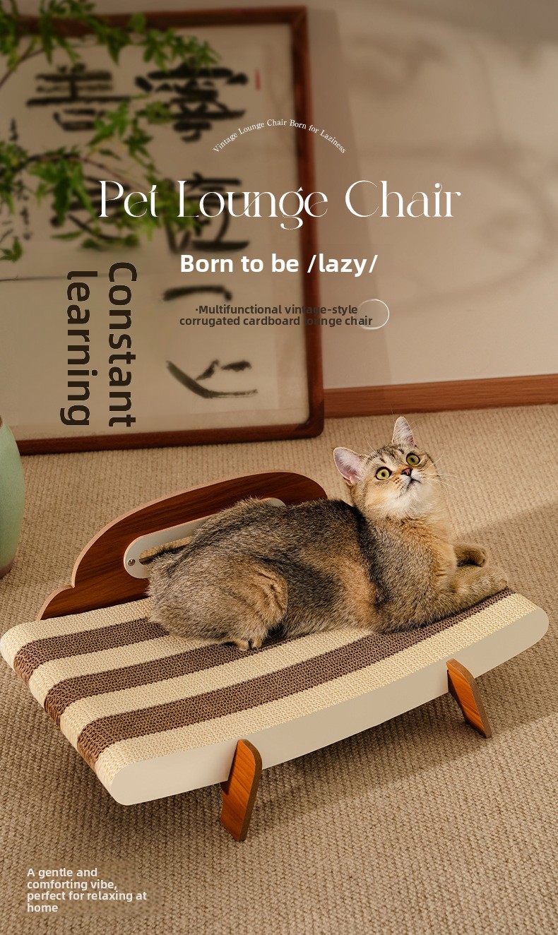 Corrugated paper cat bed hammock