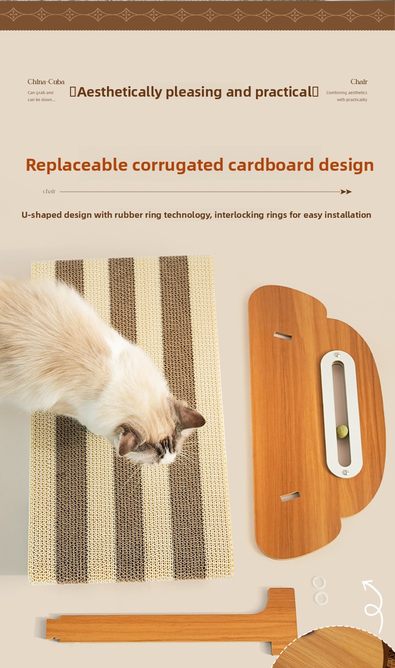 Corrugated paper cat bed hammock