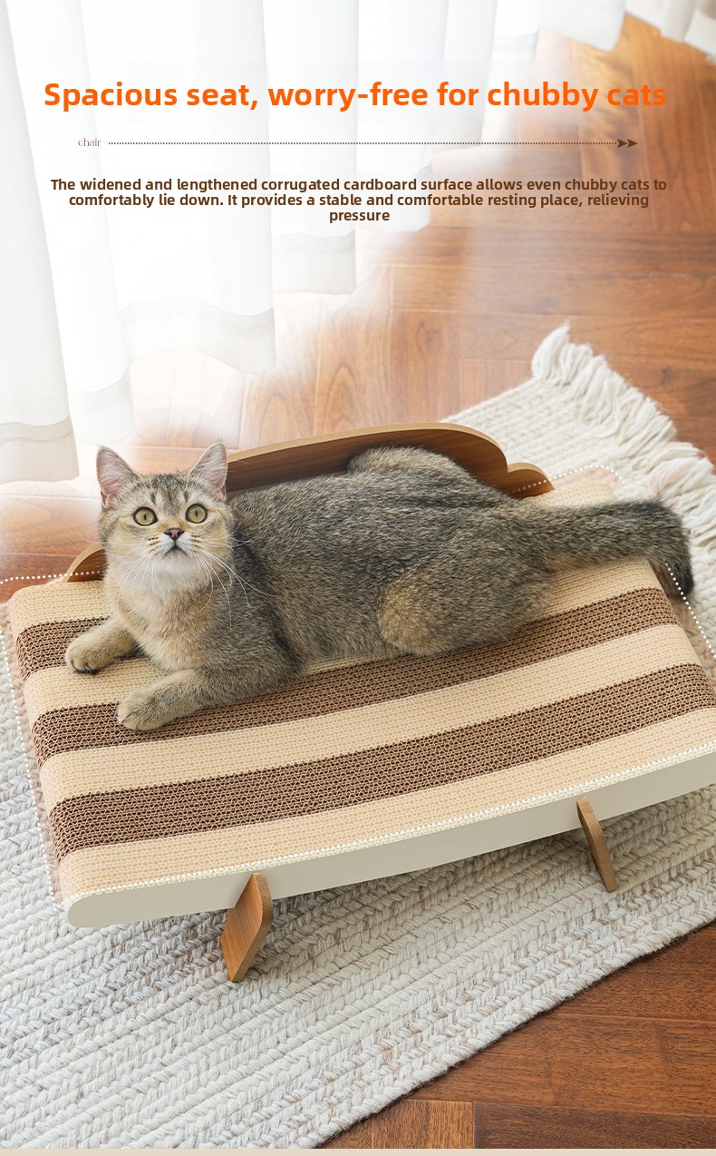 Corrugated paper cat bed hammock