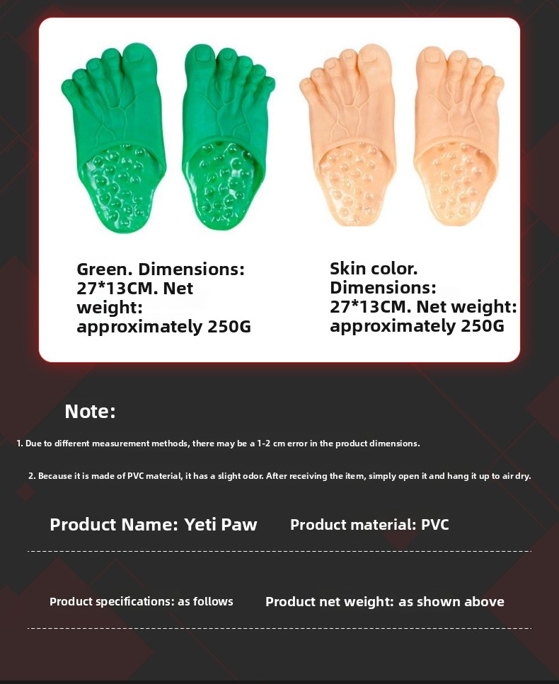 Halloween Bigfoot Novelty Slippers