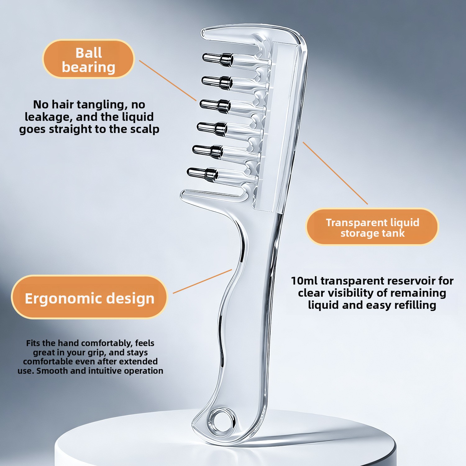 Premium Scalp Applicator Comb with Roller Balls