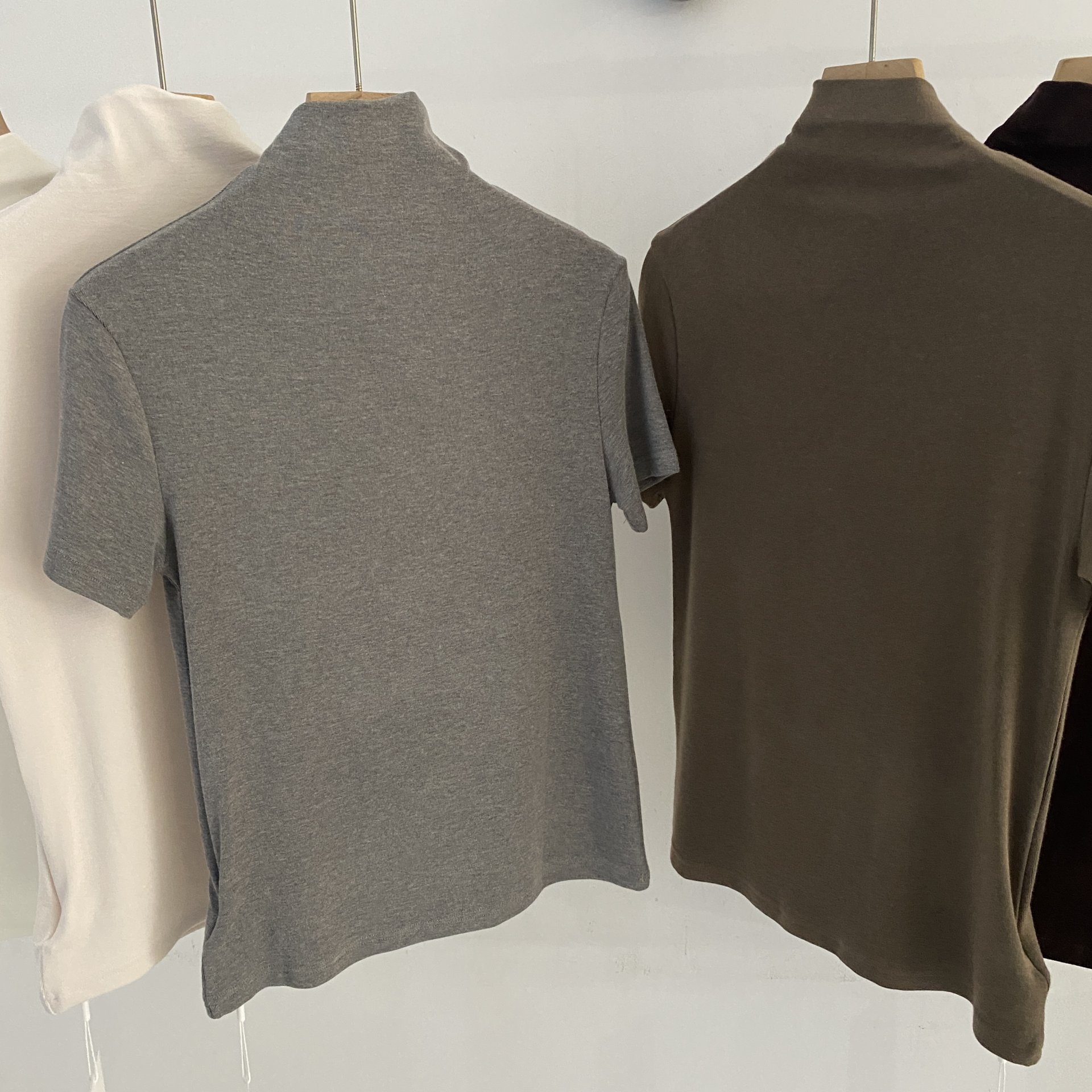Button-down fitted pure cotton women's T-shirt