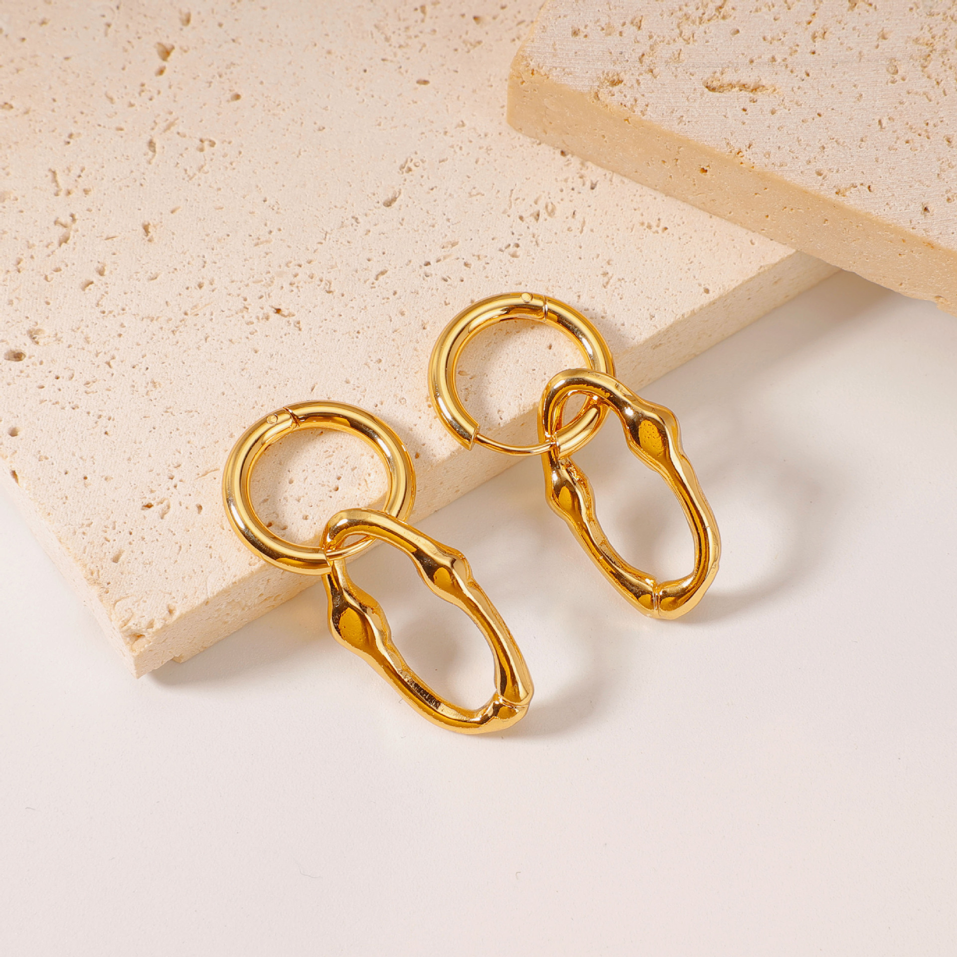 Heart-Shaped Stainless Steel Earrings