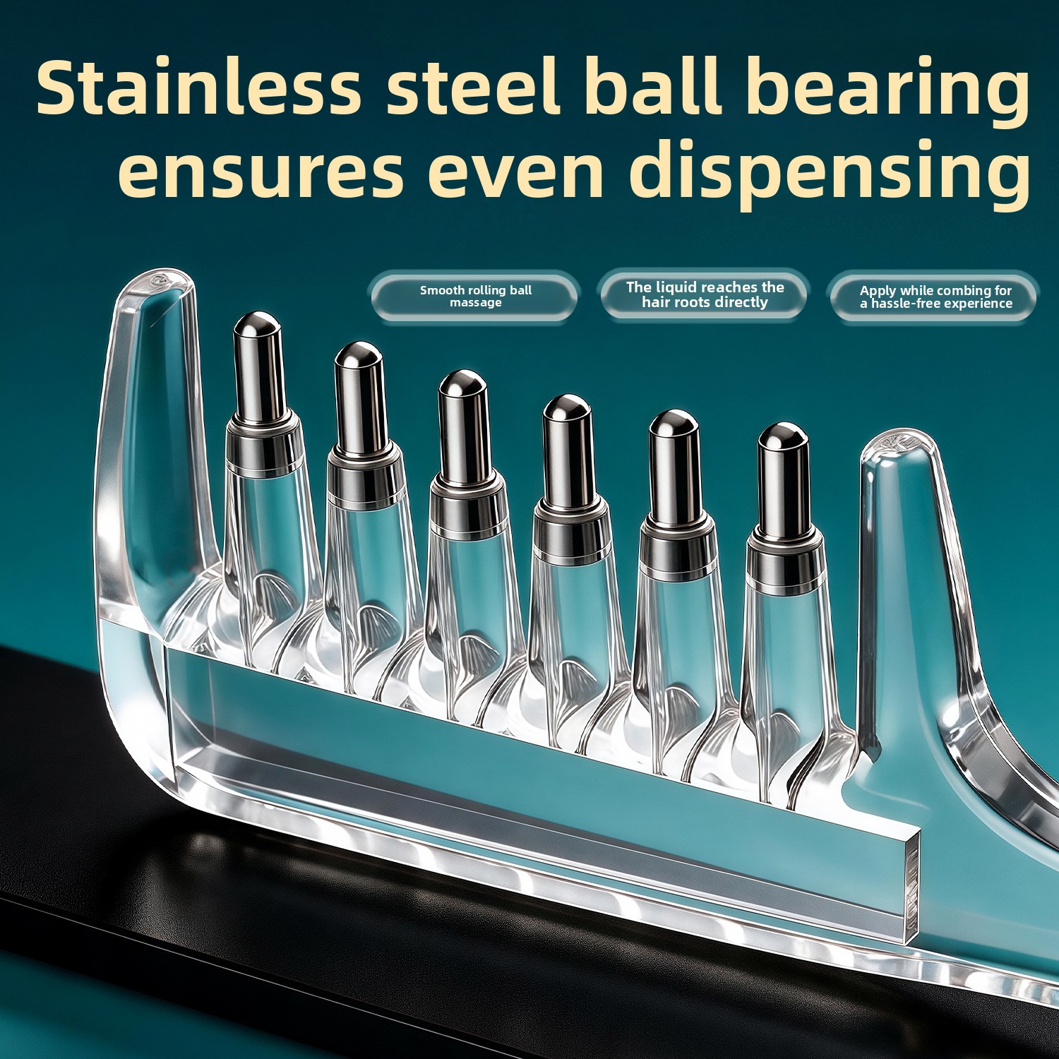 Premium Scalp Applicator Comb with Roller Balls