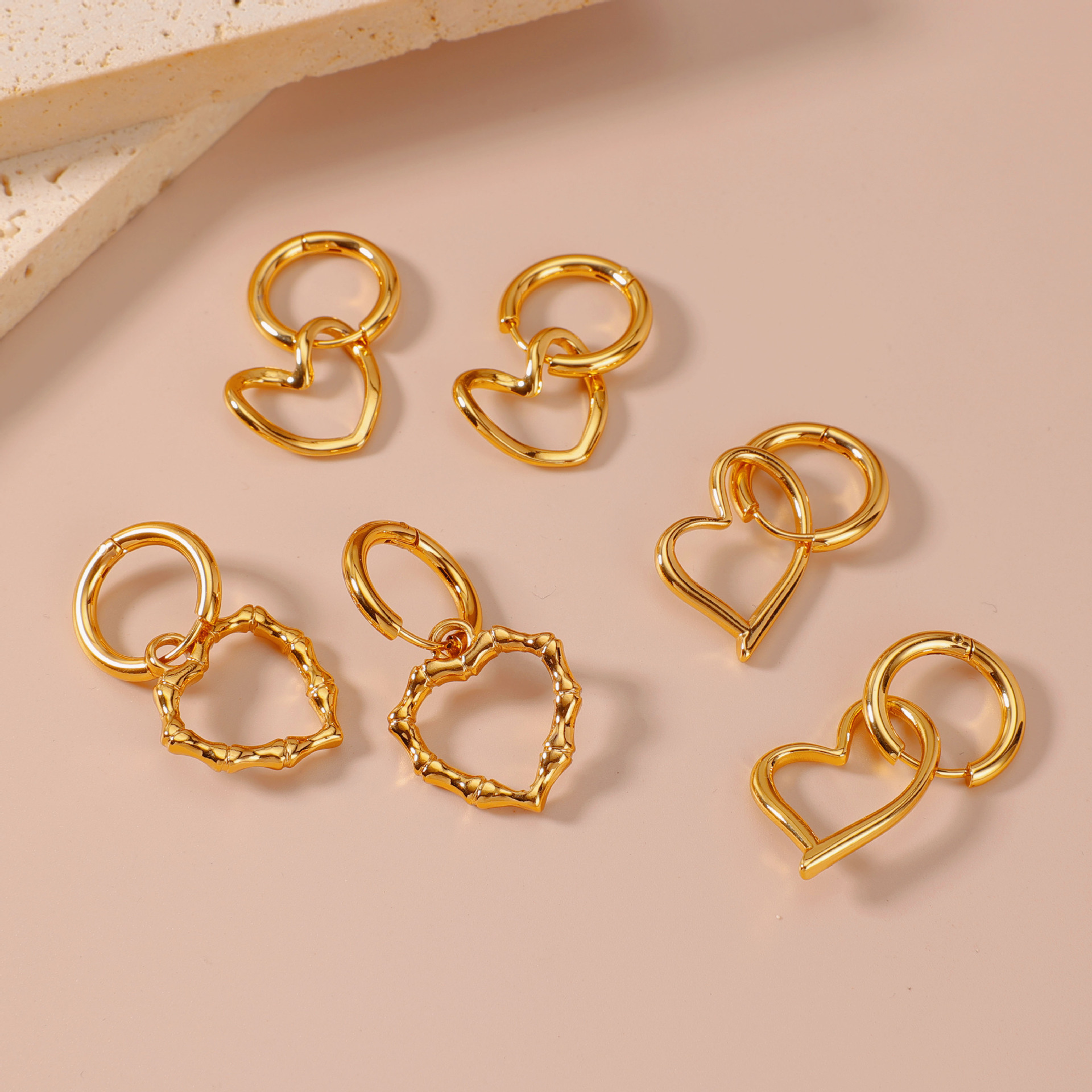 Heart-Shaped Stainless Steel Earrings