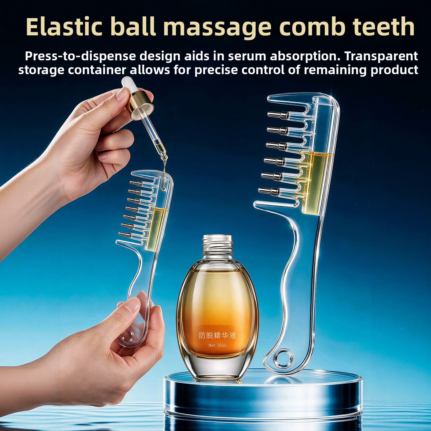Premium Scalp Applicator Comb with Roller Balls