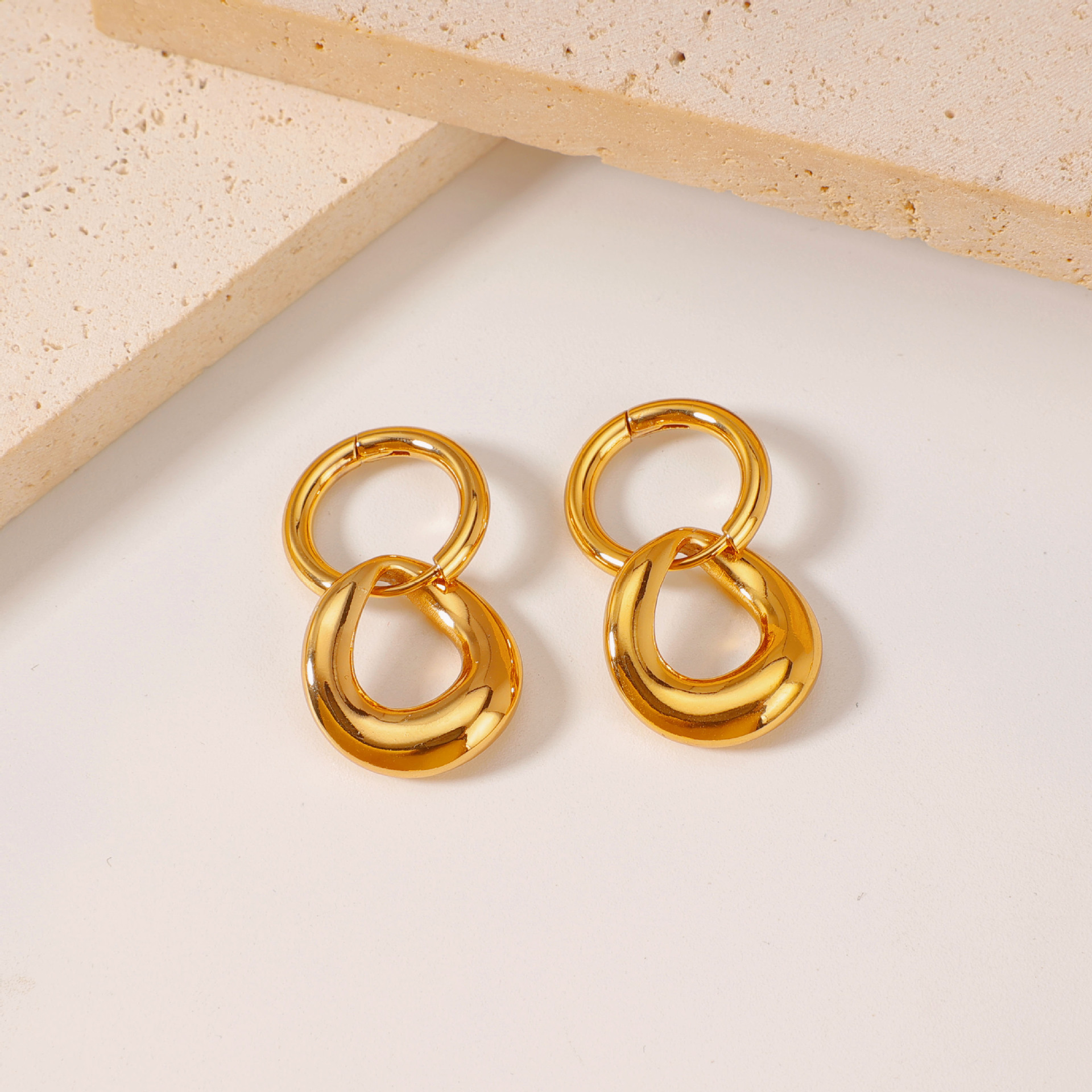 Heart-Shaped Stainless Steel Earrings