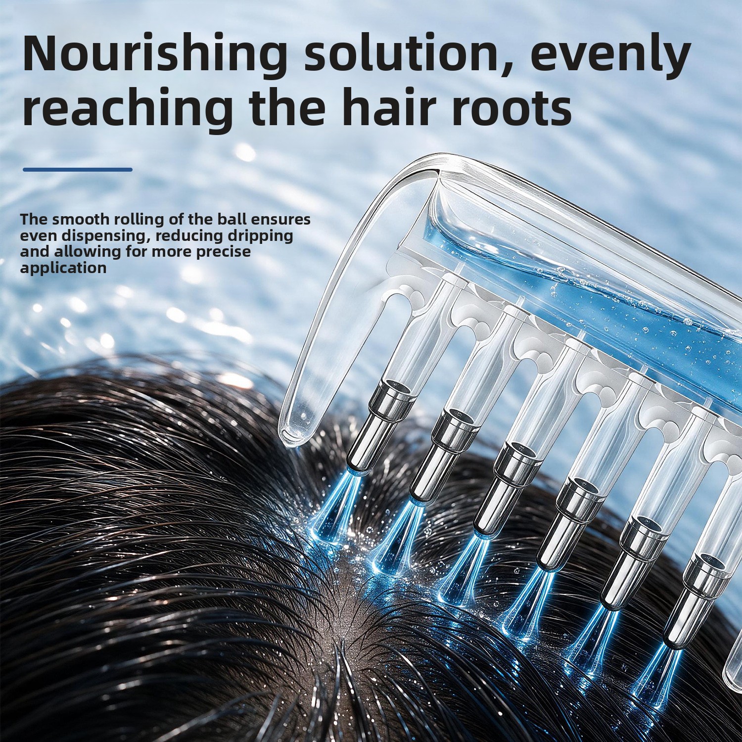 Premium Scalp Applicator Comb with Roller Balls