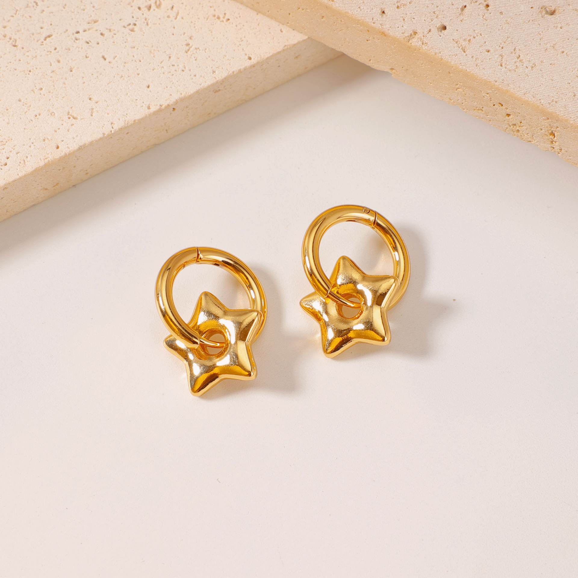 Heart-Shaped Stainless Steel Earrings