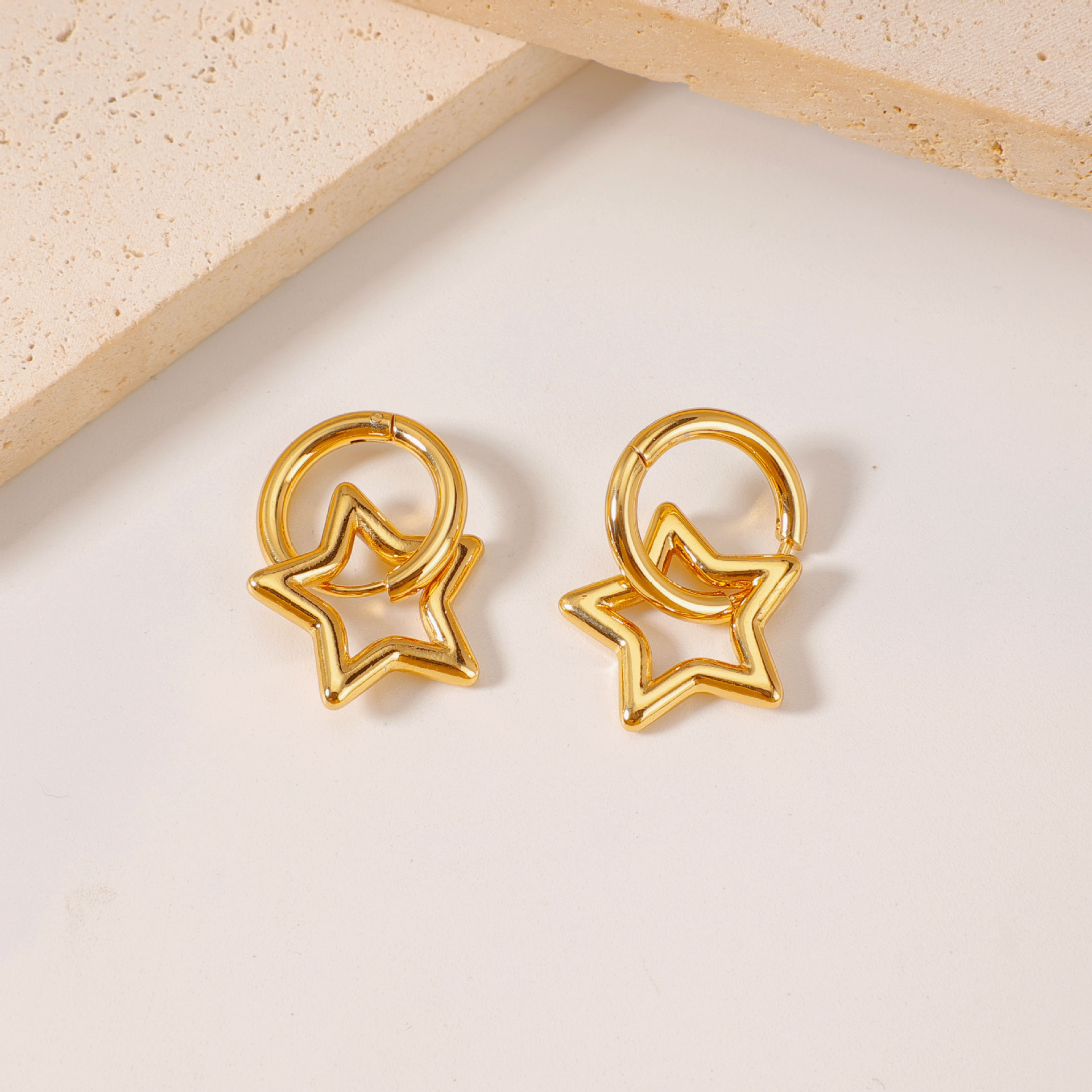 Heart-Shaped Stainless Steel Earrings
