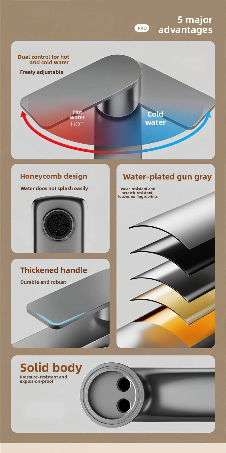 Stainless Steel Bathroom Sink Faucet