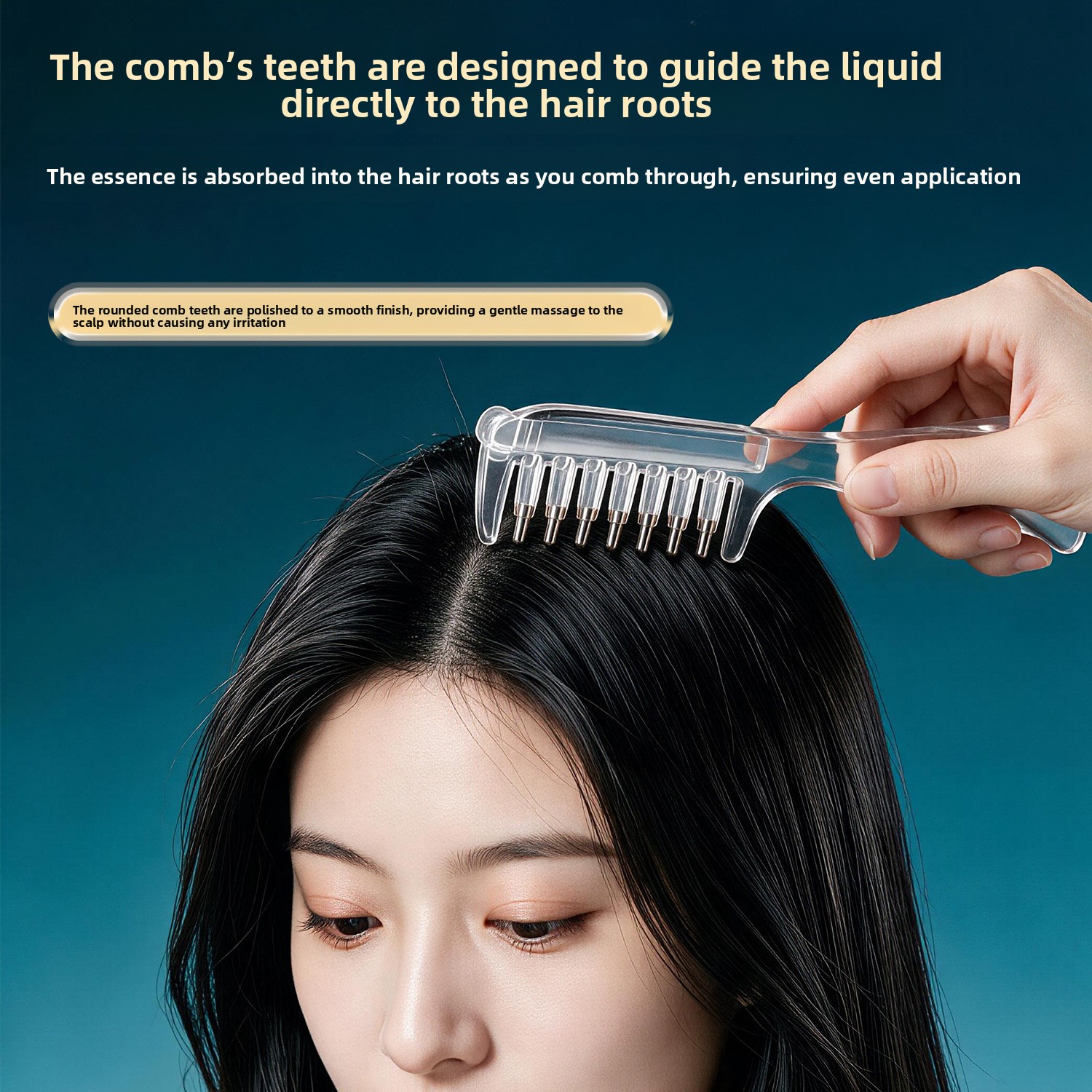 Premium Scalp Applicator Comb with Roller Balls