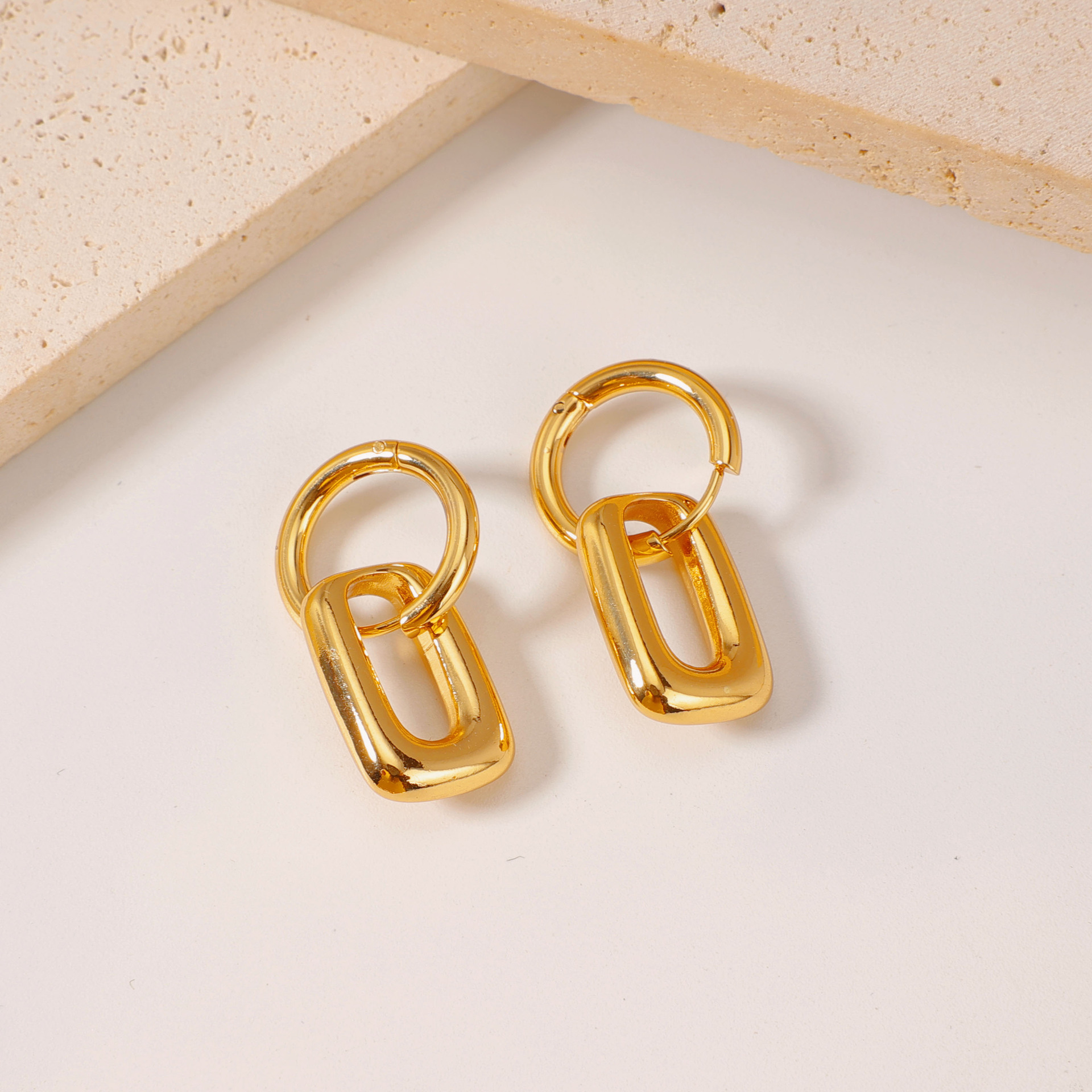 Heart-Shaped Stainless Steel Earrings