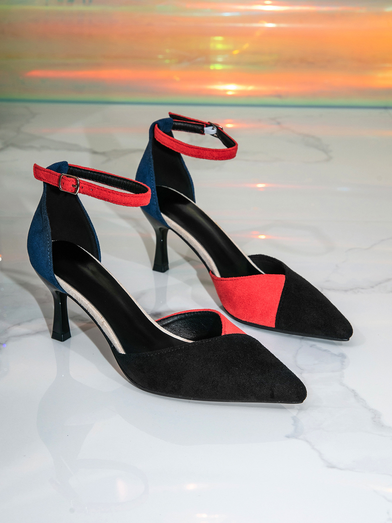 Womens Color Block Stiletto Heels