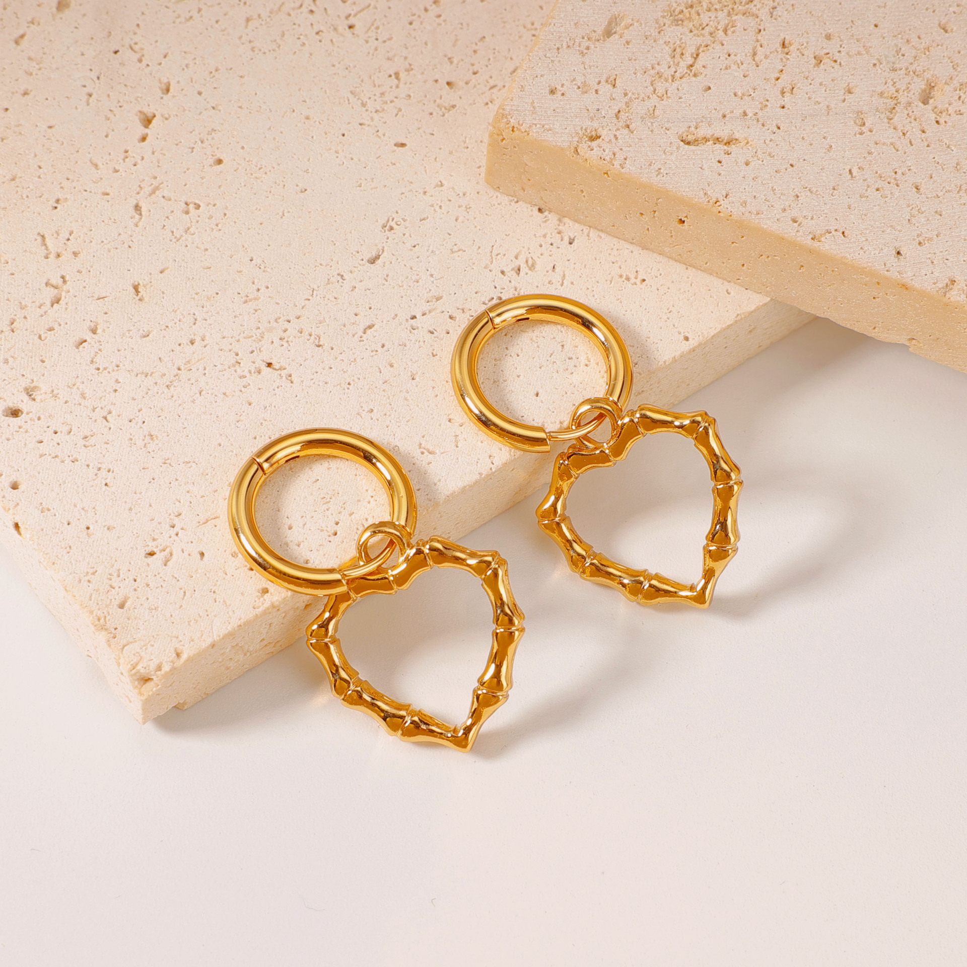 Heart-Shaped Stainless Steel Earrings