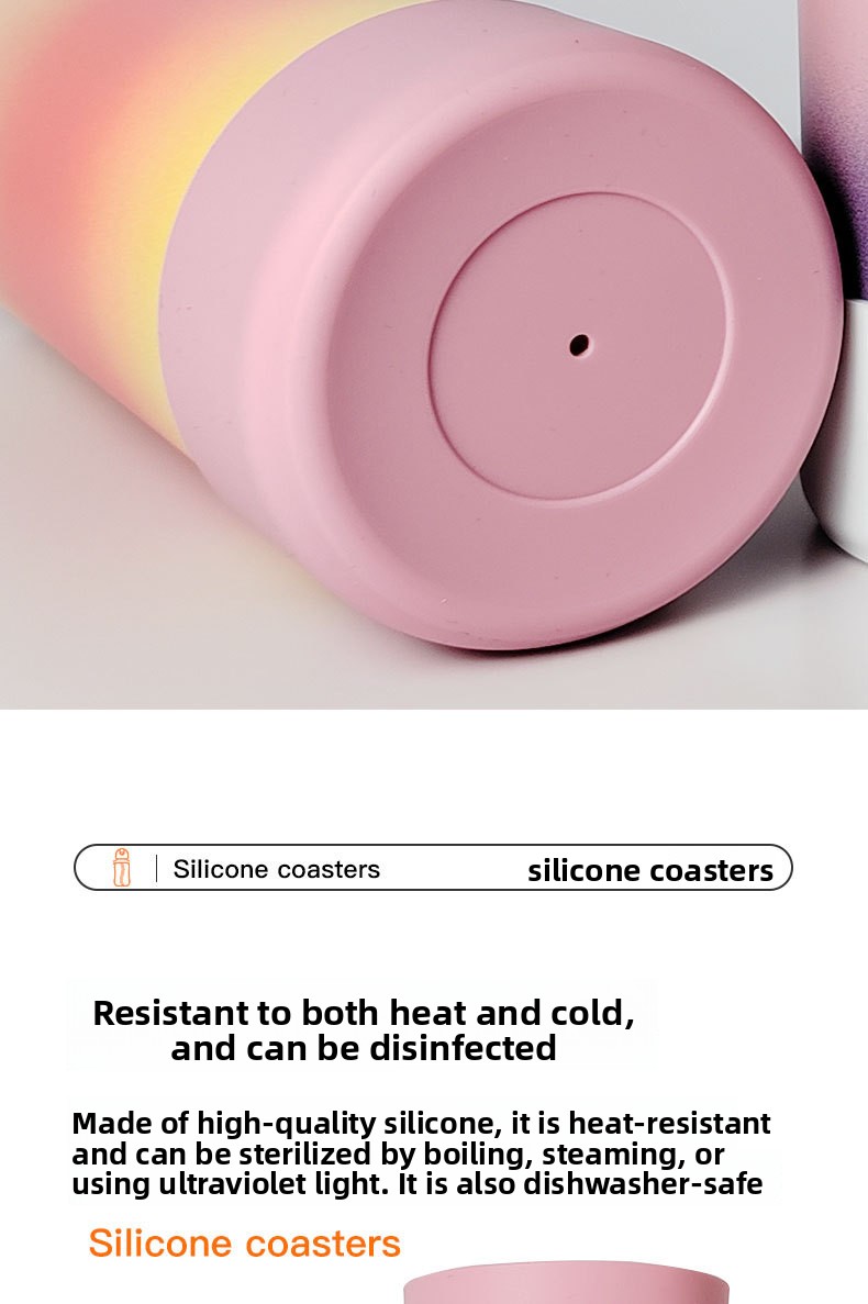 Silicone Cup Coaster with Non-Slip Base