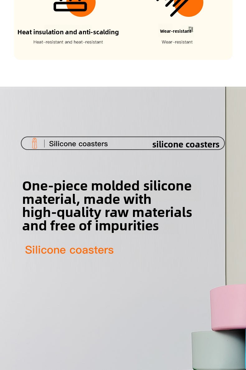 Silicone Cup Coaster with Non-Slip Base