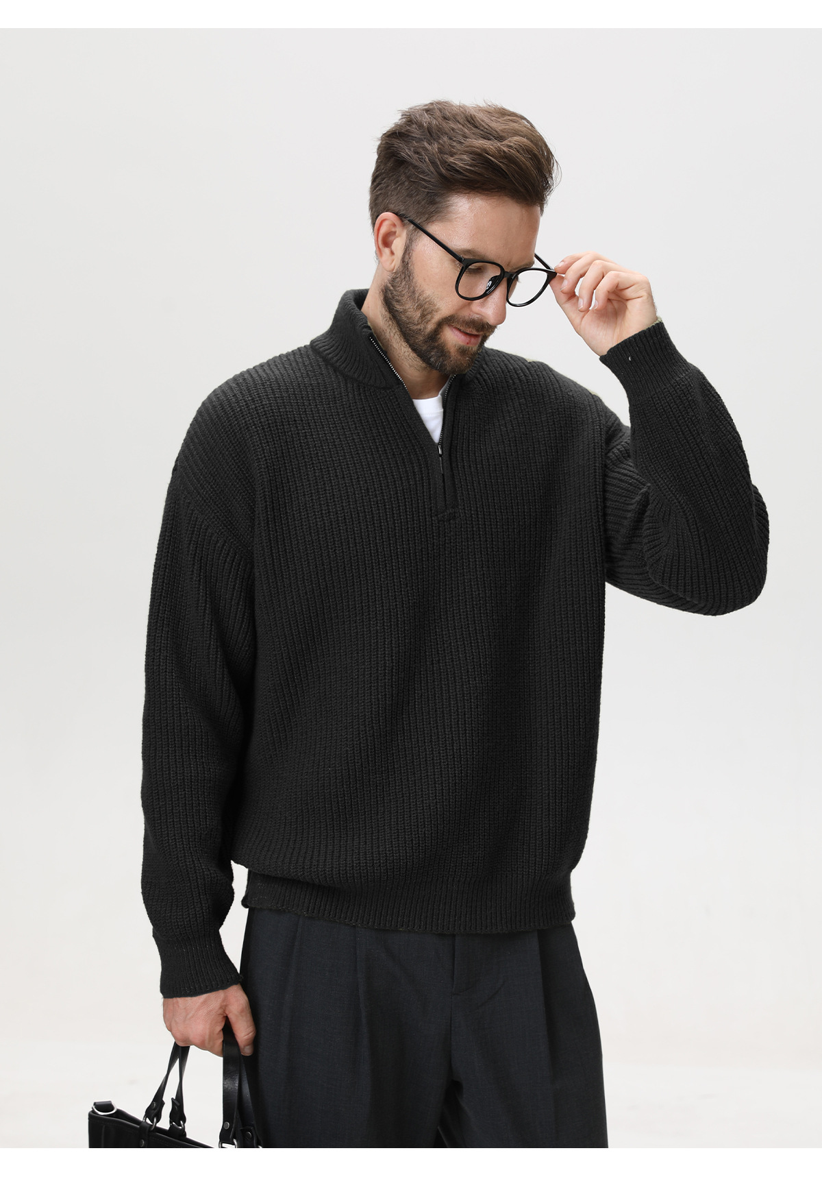 Mens Vertical Stripe Knit Sweater