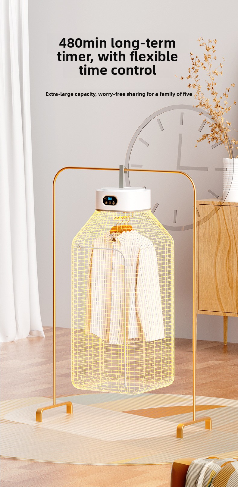 Foldable Portable Clothes Dryer with UV Sterilization
