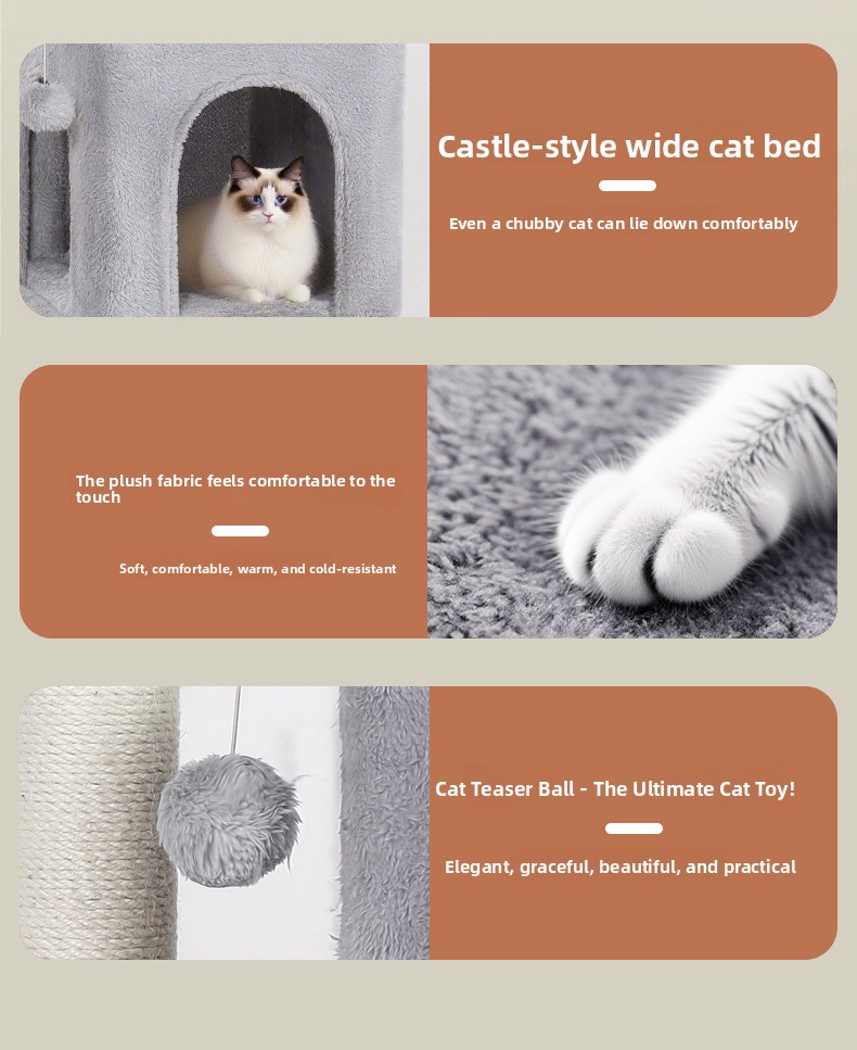 Three Layer Cat Climbing Frame with Sisal Post
