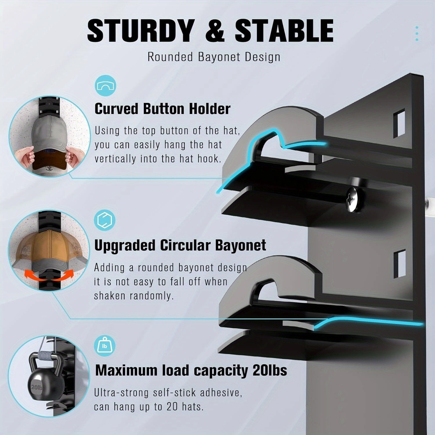 Wall-mounted storage hat rack