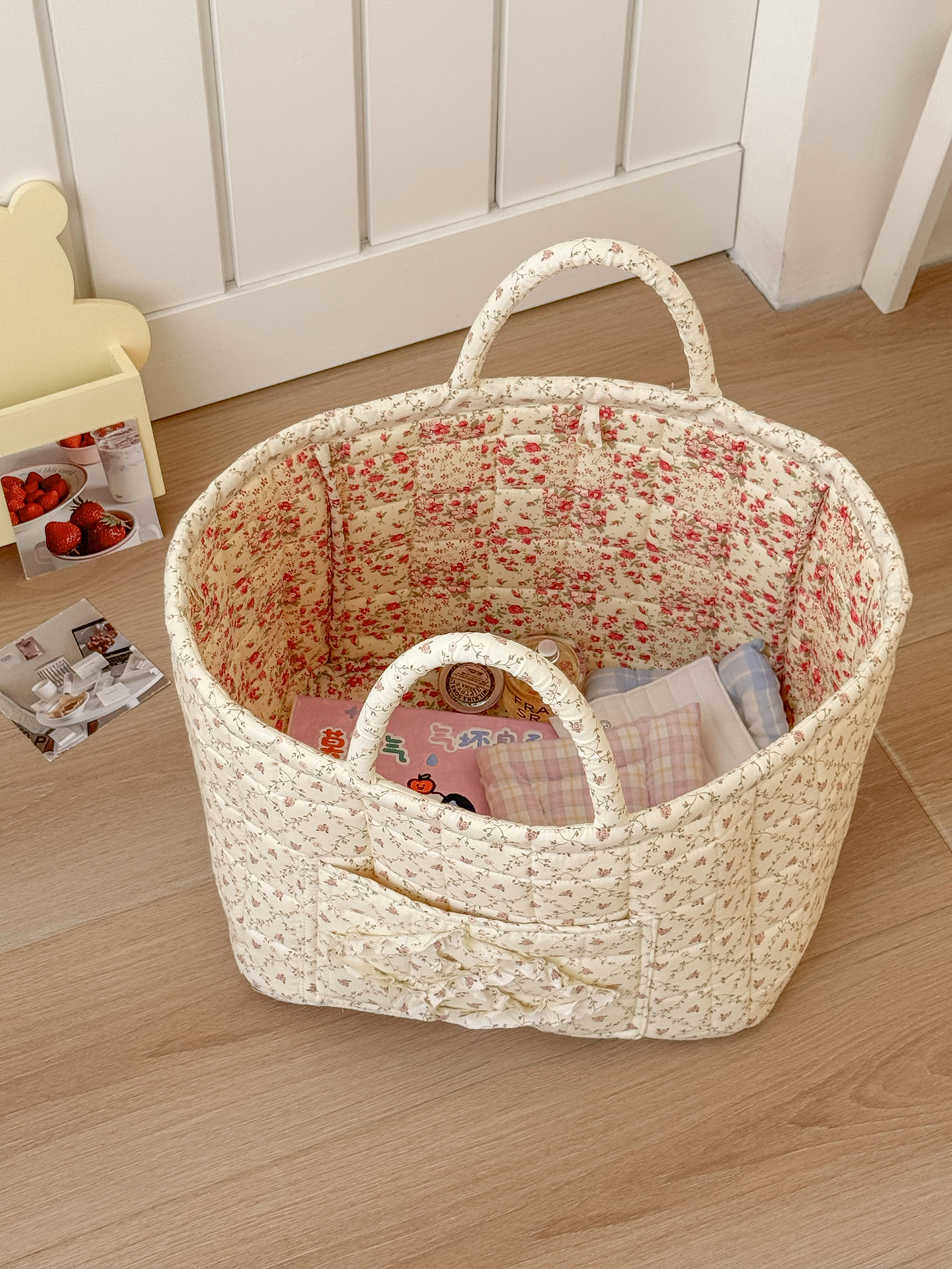 Floral Dirty Clothes Basket