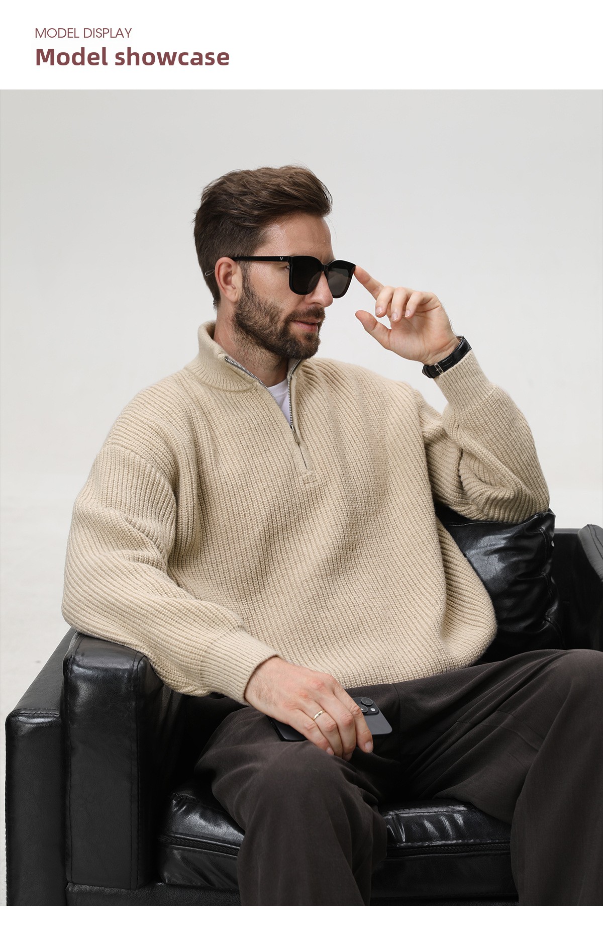 Mens Vertical Stripe Knit Sweater