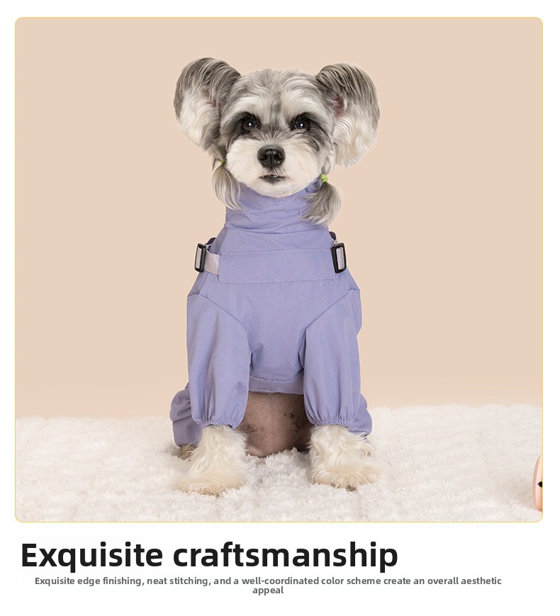 Four-Legged Winter Pet Coat with Integrated Leash Attachment — QIUOLA | qiuola.com