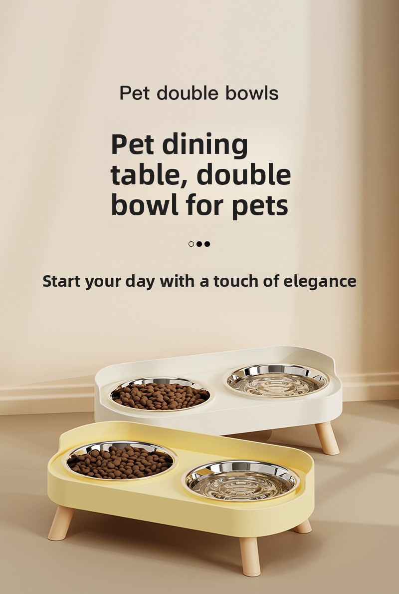 Anti-Spill Double Pet Bowl with Cervical Support
