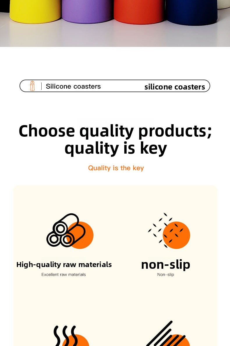 Silicone Cup Coaster with Non-Slip Base
