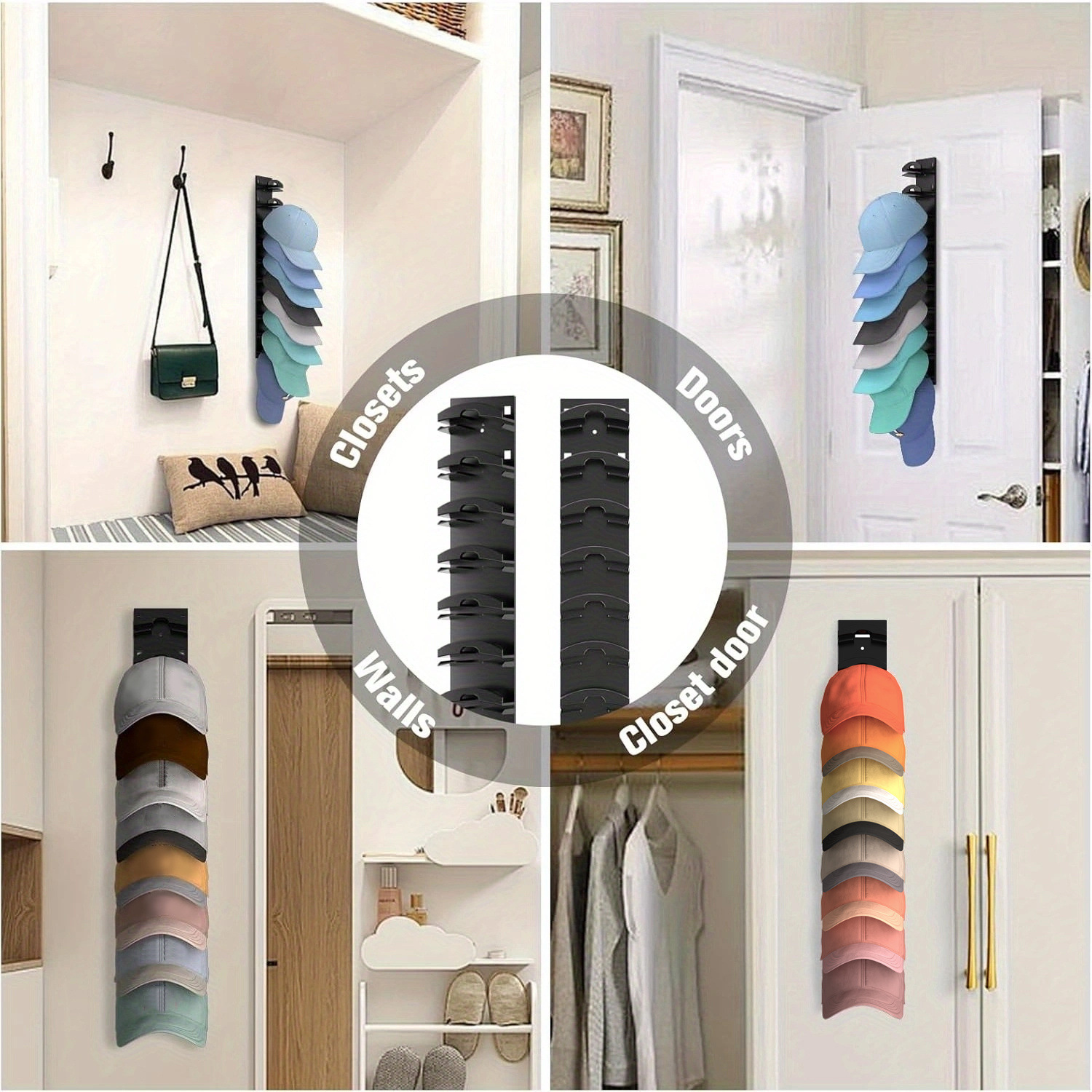 Wall-mounted storage hat rack
