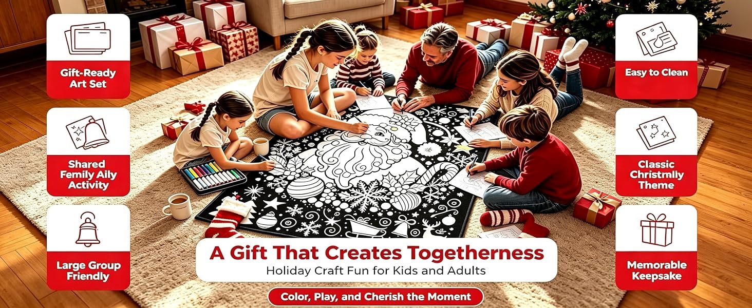Christmas DIY Coloring Blanket with Markers