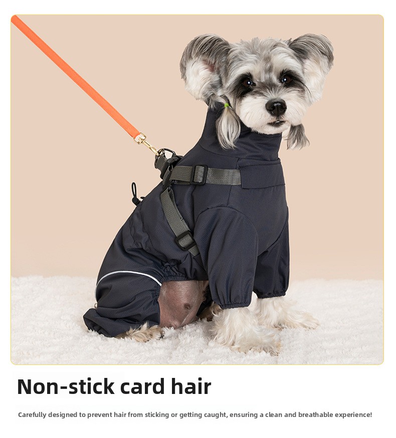 Four-Legged Winter Pet Coat with Integrated Leash Attachment — QIUOLA | qiuola.com