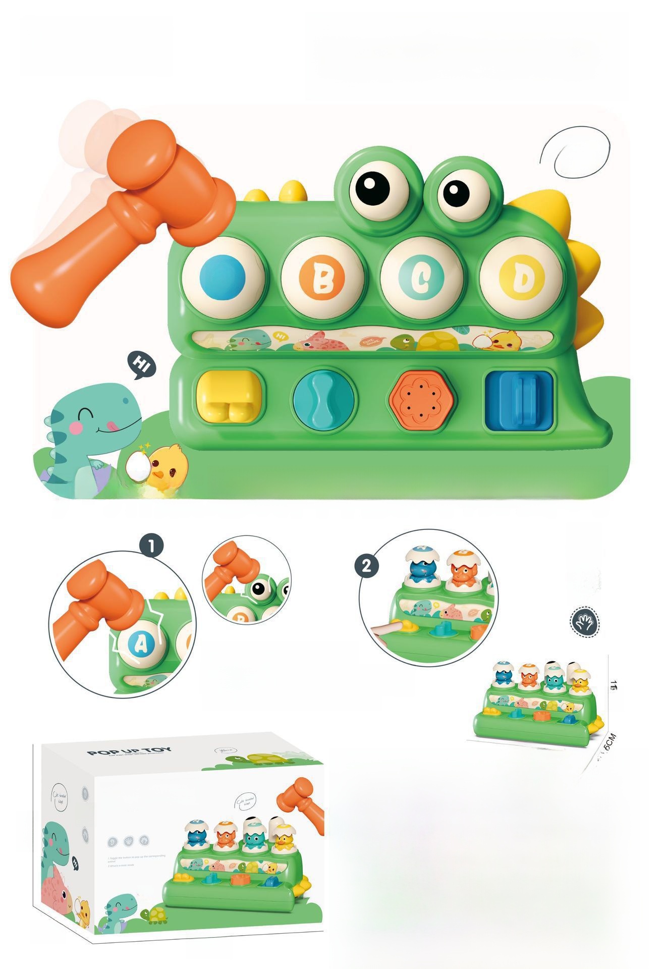 Dinosaur Hammer Activity Toy with Light & Sound Options – supplier image 3