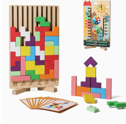 Wooden Calendar & Block Puzzle – Date and Shape Learning – supplier image 3
