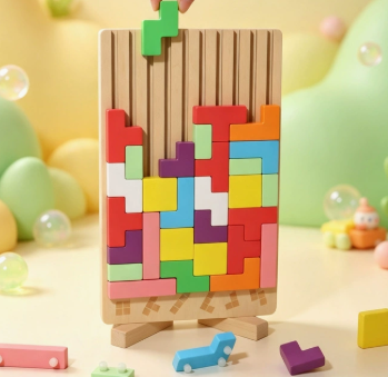 Wooden Calendar & Block Puzzle – Date and Shape Learning – supplier image 2