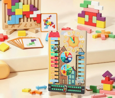 Wooden Calendar & Block Puzzle – Date and Shape Learning – supplier image 1