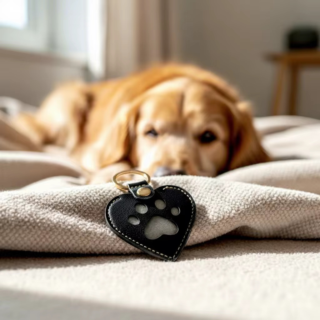 Pet Photo Hair Memorial Keychain