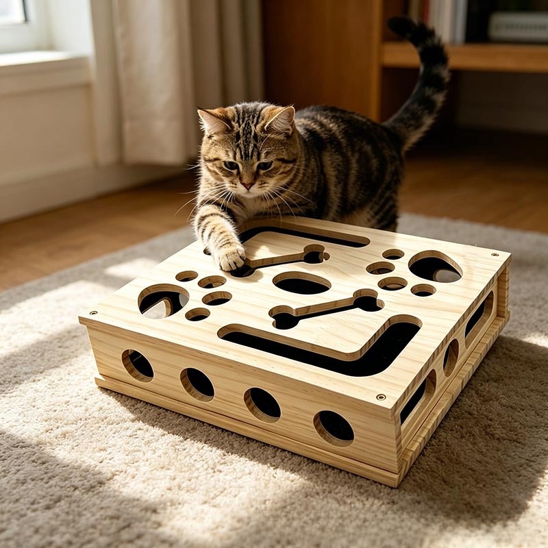 Caja de juegos para gatos de madera: imagen adicional