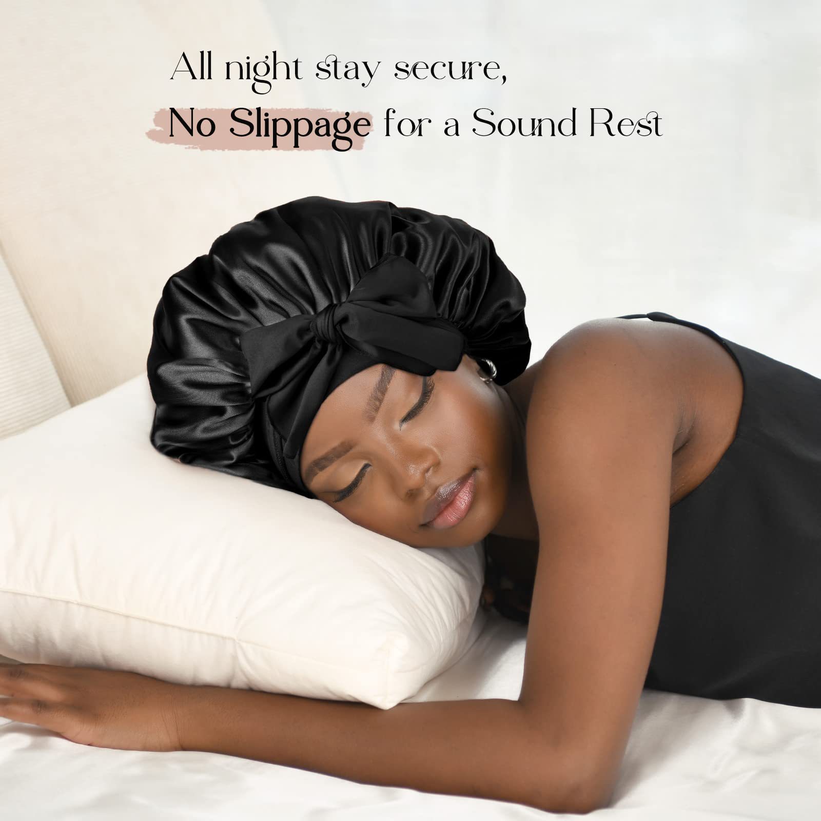 Womens Satin Sleep Cap Hair Protection Bonnet