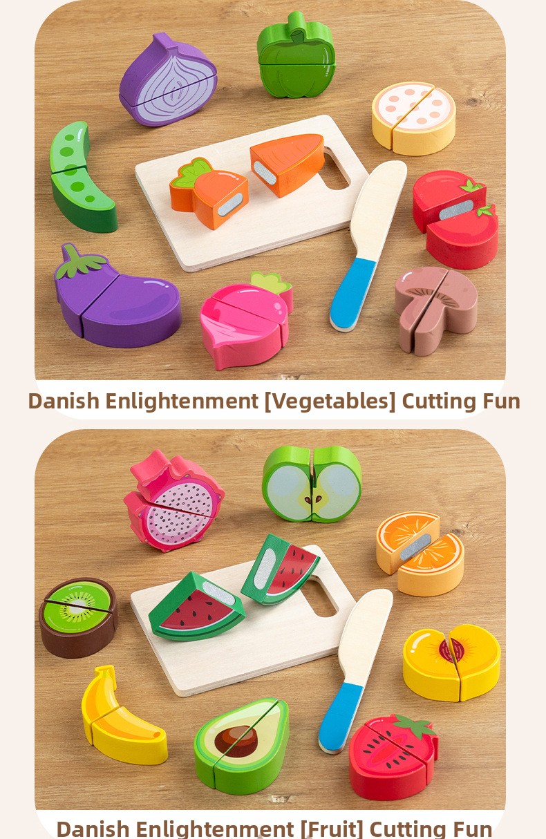 Wooden Pretend Food Cutting Toys – Fruit, Vegetable & Dessert Sets – supplier image 8