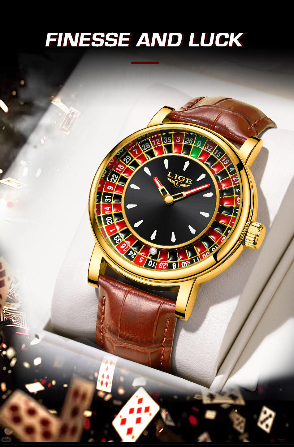 Lige Multi-Function Men's Wrist Watch