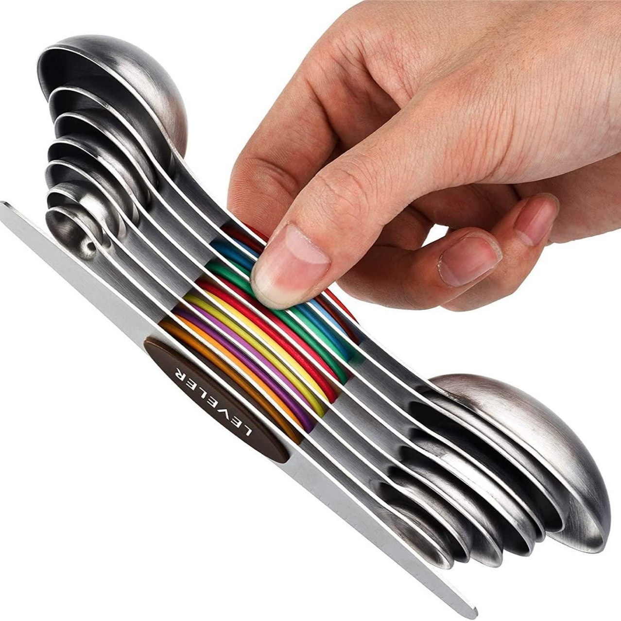 Double Head Measuring Spoon Set with Magnetic Attachment