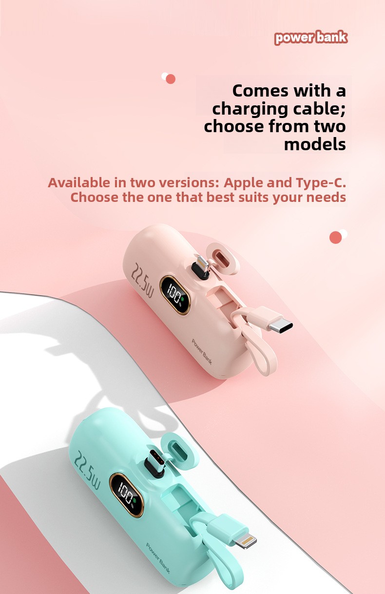 Portable Capsule Power Bank 5000mAh