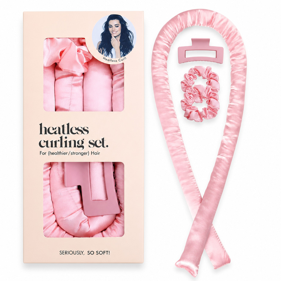 Curling iron satin heatless curling iron set