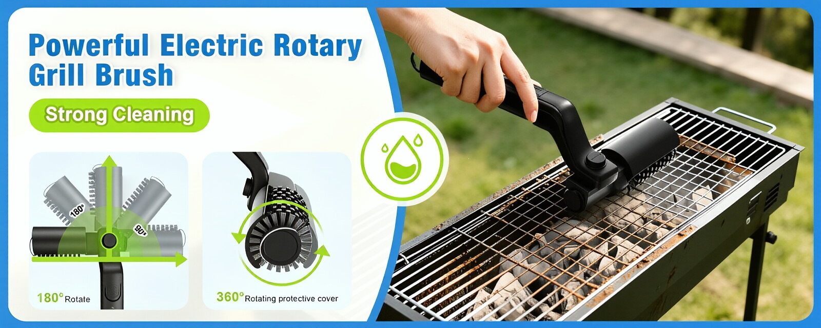 Electric Grill Cleaning Brush for Outdoor Barbecue and Kitchen