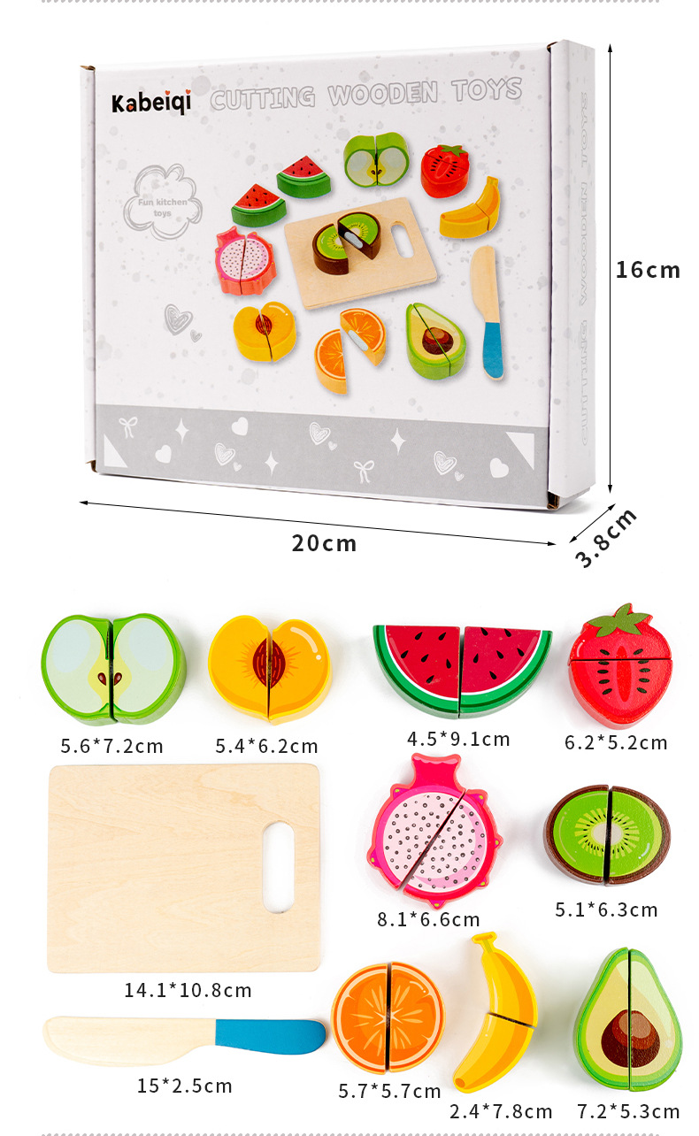 Wooden Pretend Food Cutting Toys – Fruit, Vegetable & Dessert Sets – supplier image 16