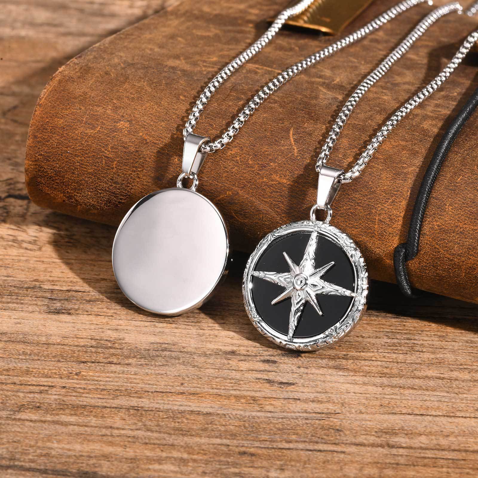Stainless steel eight-pointed star necklace